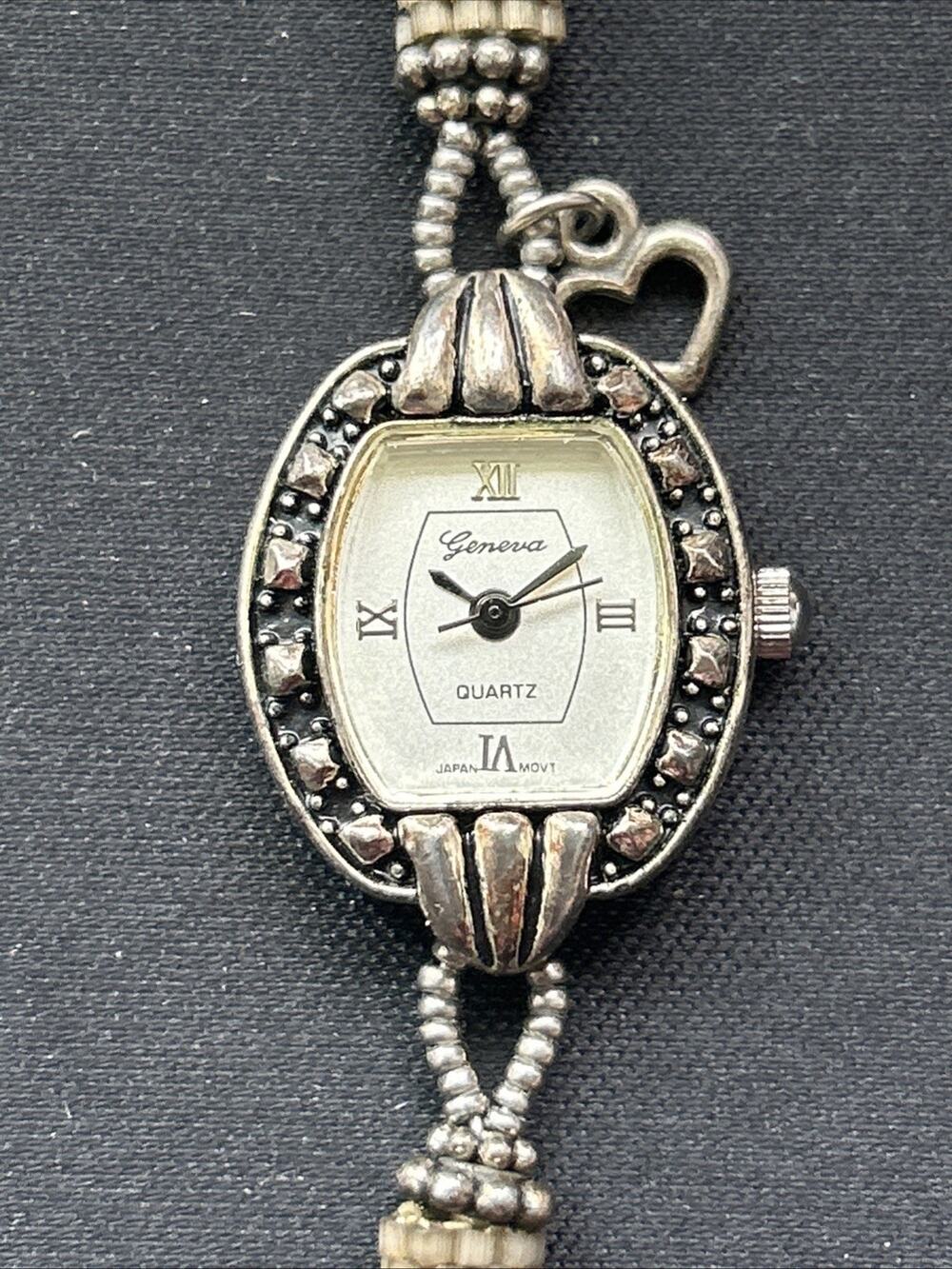 Geneva Silver Tone Bracelet Band Women’s Quartz Watch